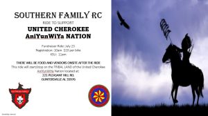 Fundraiser and Ride for United Cherokee AniYunWiYa Nation; July 23, 2022; 10 AM-3:00 PM