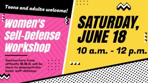 Women's Self-Defense Workshop at Guntersville Public Library; June 18, 2022; 10:00 AM-12:00 PM