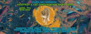 Tigers for Tomorrow at Untamed Mountain invites you to a paint party!

Come to the preserve on April 7th from 1 pm to 3 pm for Geoffroy's Cat Conservation Paint Party. Reservations are required. Reservation is $35.00 per person and includes admission to the Preserve, canvas, and supplies needed for the project. Our instructor will help you make a masterpiece! Canvas will have a sketched drawing and you can pick from one of two designs to paint.
We will be donating 25% of the proceeds to the Geoffroy's Cat Working Group to support their conservation efforts of these amazing animals in the wild.