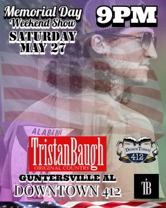 Tristan Baugh is playing live this Saturday, May 27 at 9:00 pm at Downtown 412!