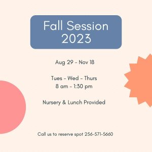 Christian Women's Job Corps is excited to announce the upcoming fall session, kicking off August 29 and running through November 18.  Classes will be held Tuesday, Wednesday, and Thursday from 8:00 am - 1:30pm. Nursery care and lunch are provided. Call 256-571-5660 to reserve your spot. 