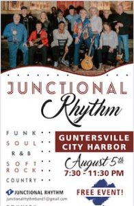You're invited to enjoy a live show by Junctional Rhythm at City Harbor! This FREE event will be held Saturday, August 5 from 7:30 - 11:30pm. 

Junctional Rhythm plays funk, soul, R&B, soft rock, and country. 
