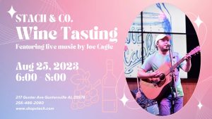 Join us this Friday, August 25 from 6-8pm for a fantastic wine sampling of everyday wines presented by International Wines. Enjoy the outdoor space that overlooks the lake and live music by Joe Cagle!

Reservations are not required. Ask about our new menu. Charcuterie pre-orders are recommended.